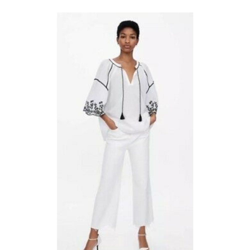 Zara Embroidered Top (L)